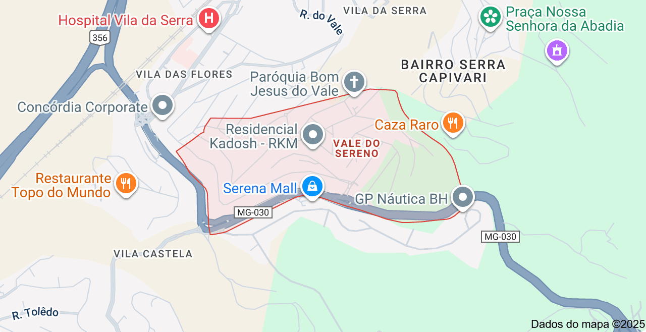 Mapa do Vale do Sereno