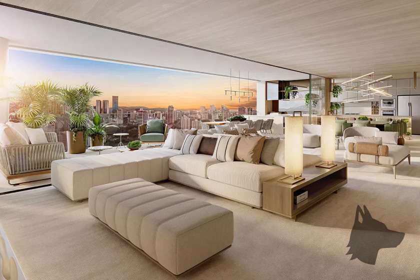 Living do apartamento do Place Vendôme