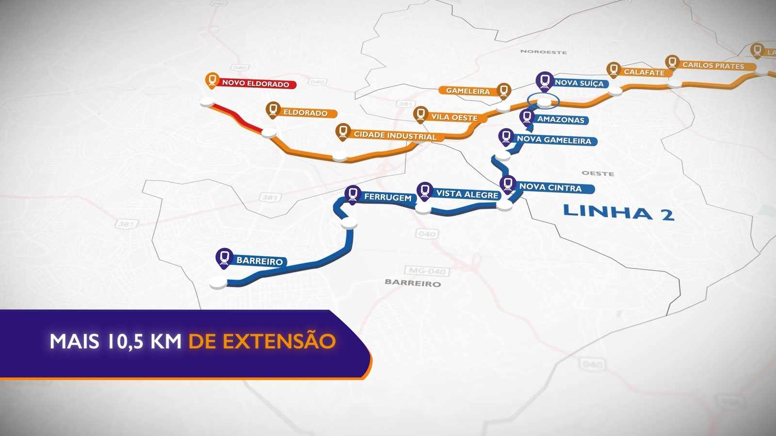 Projeto da nova Linha de Metrô de BH