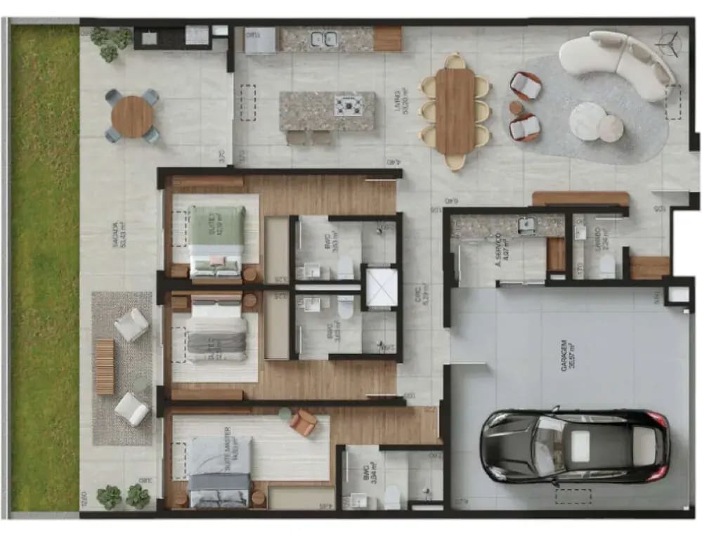 Planta de 220 m² do Park Haus