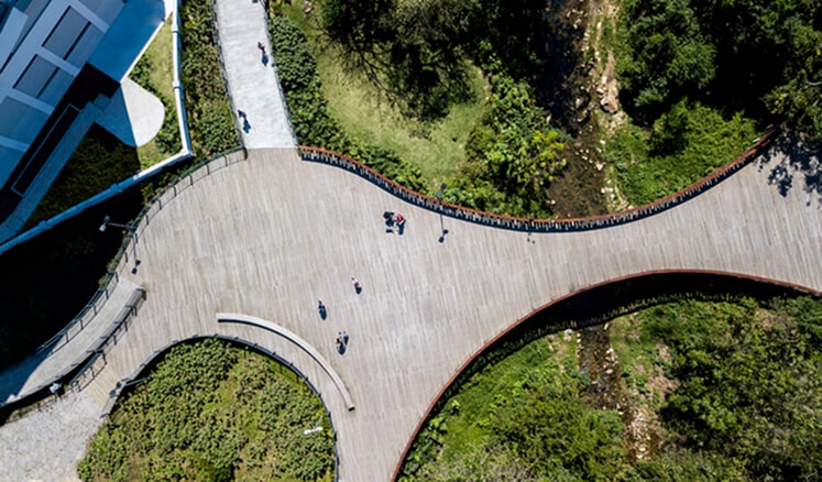 Vista aérea do Parque Linear do Córrego Grande