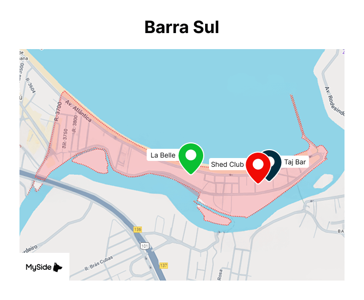 Mapa do Barra Sul em Baneário Camboriú