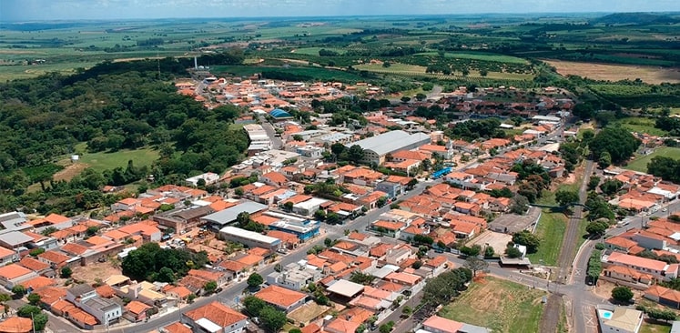 Vista aérea de Cândido Rodrigues, SP