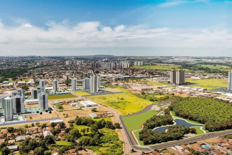 Vista aérea do Setor Parque Oeste Industrial de Goiânia