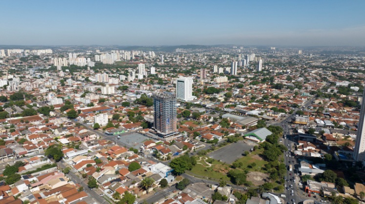 Vista aérea do Setor Jardim América em Goiânia, GO