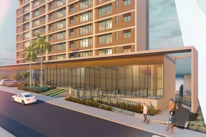 Fachada do Ágora Mall Residence