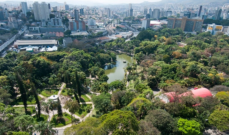 Vista aérea do Parque Municipal Américo Renné Giannetti