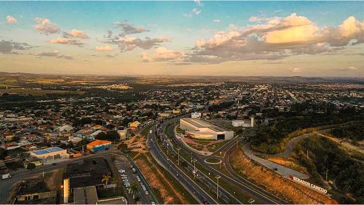 Vista aérea de Senador Canedo, na Região Metropolitana de Goiânia