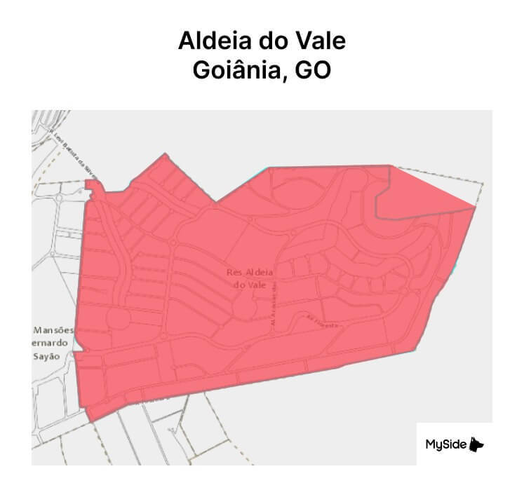 Mapa do Residencial Aldeia do Vale em Goiânia