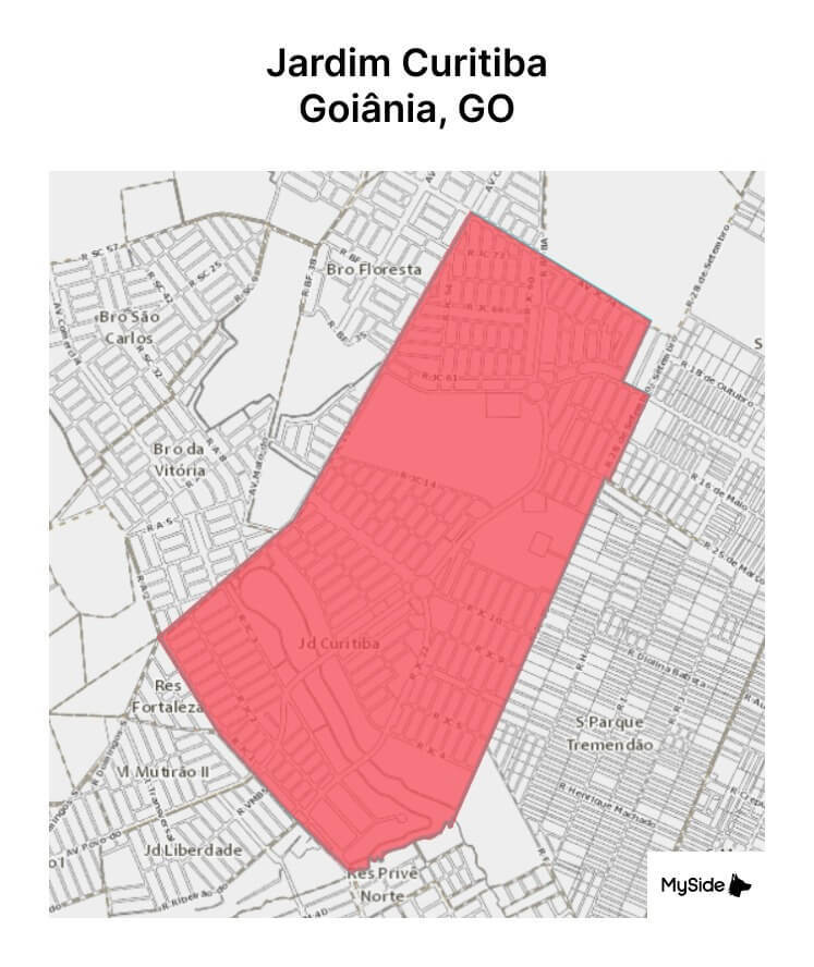 Mapa do Jardim Curitiba, Goiânia