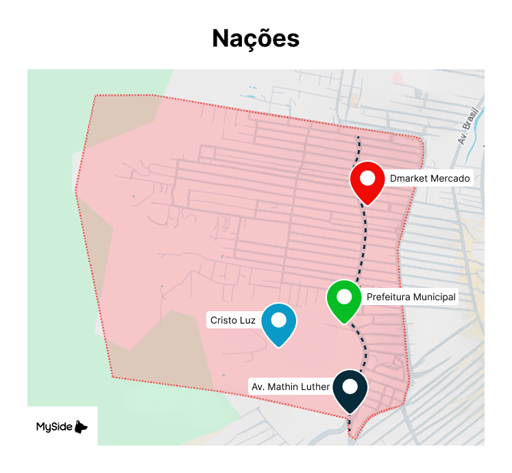 Mapa Nações Balneário Camboriú
