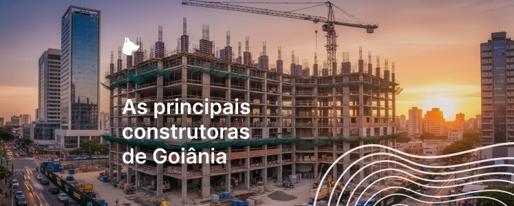 Imagem de um empreendimento em construção com os dizeres "principais construtoras em Goiânia"