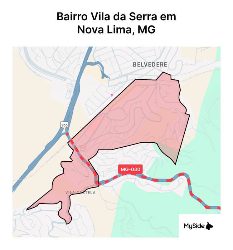 Mapa do Vila da Serra em Nova Lima, MG