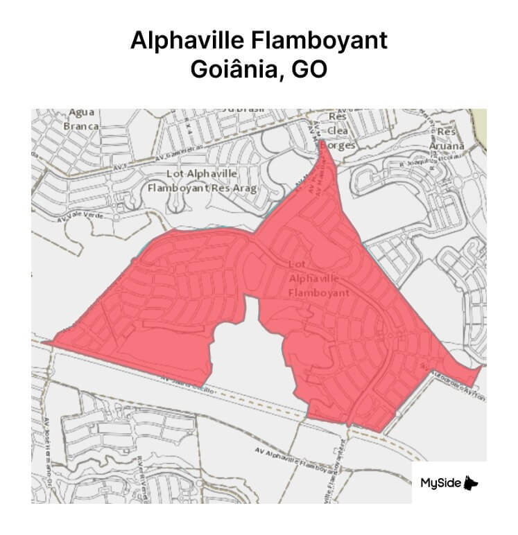 Mapa do Alphaville Flamboyant em Goiânia