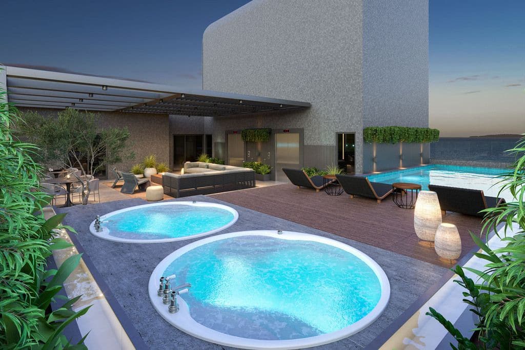 Spa no rooftop do Vision Tower Flats