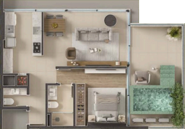 Planta de 80 m² do Vivapark Vitta 27