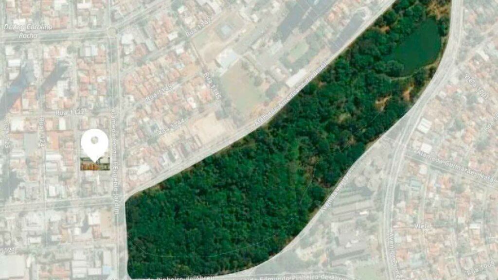 Localização do Legacy City Home em relação ao Parque Areião.