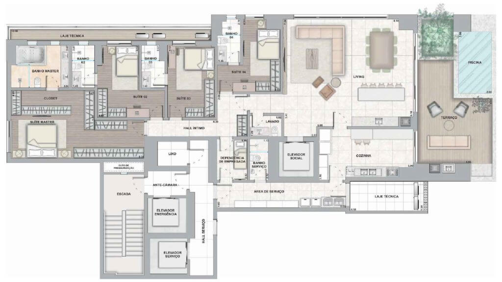 Planta do Legacy City Home de 314 m²