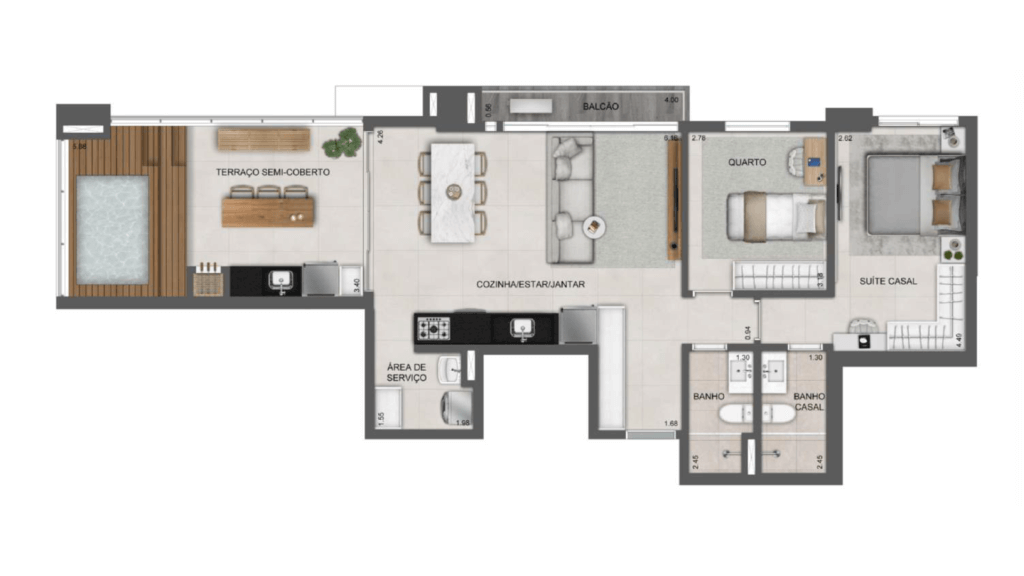 Cobertura 103 m² do Nest23