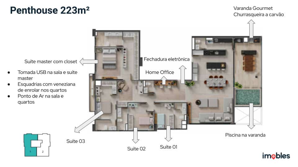 Penthouse de 223m² Atoll Residências