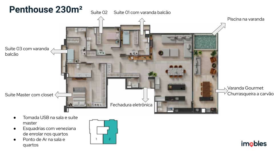 Penthouse de 230 m² do Atoll Residências