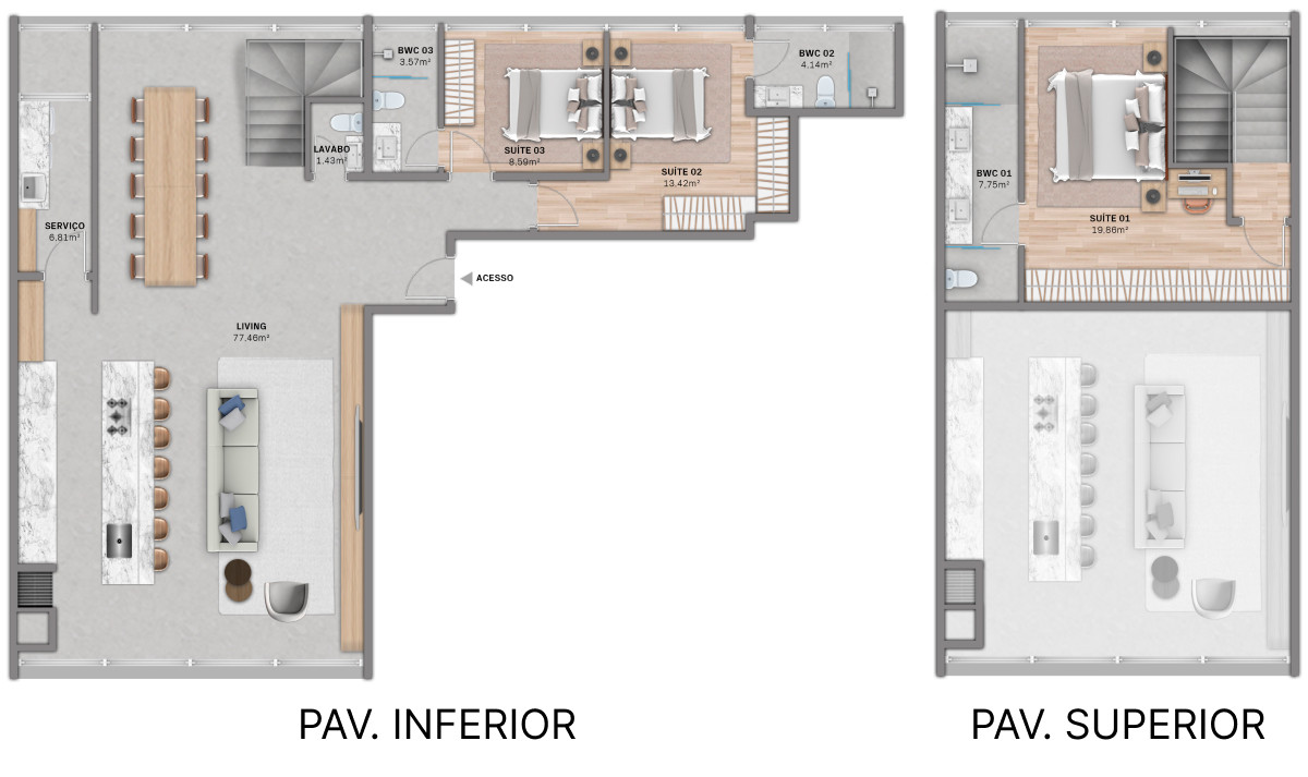 Planta de 176 m² e 3 quartos no Vista Jardins Vivapark