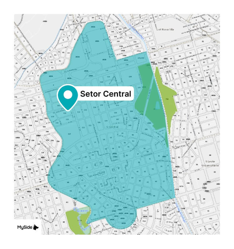 Mapa do Setor Central de Goiânia