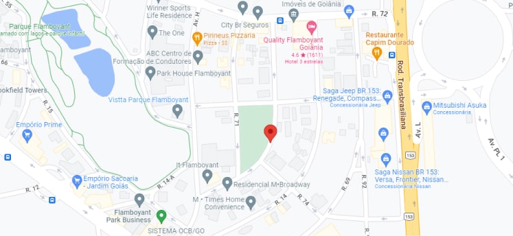 mapa com localização do Dom Parque Flamboyant