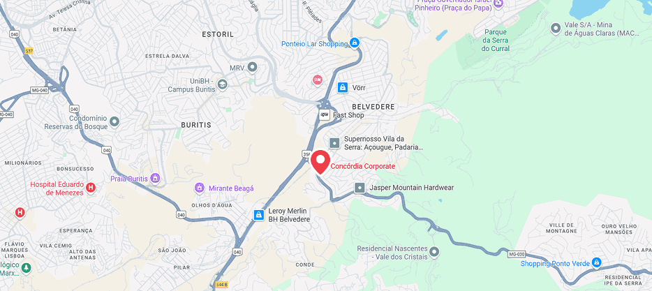 Localização do Concórdia Corporate