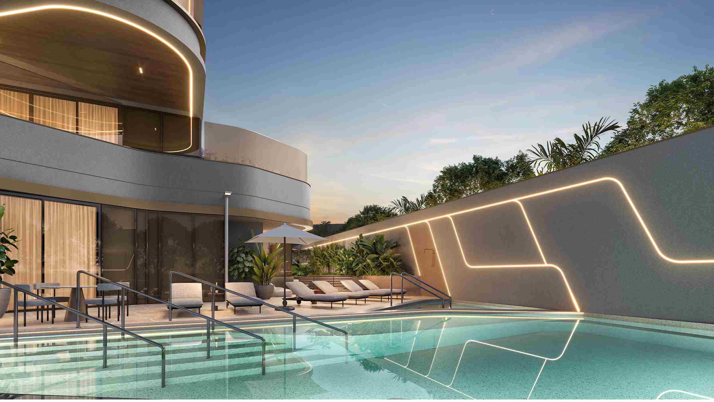 Piscina externa do Plaenge by Pininfarina 