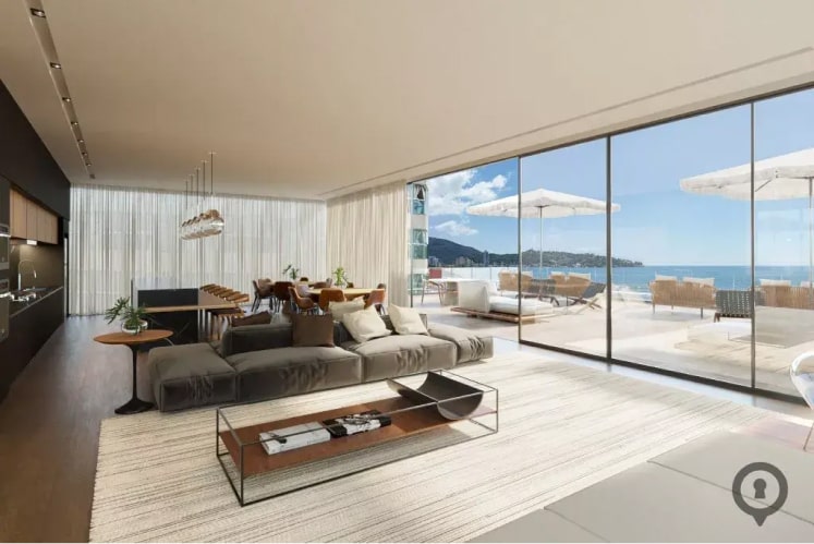 Living de apartamento no Sunny Coast