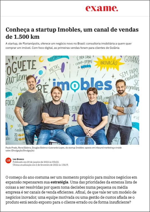 Matéria na Exame sobre a MySide