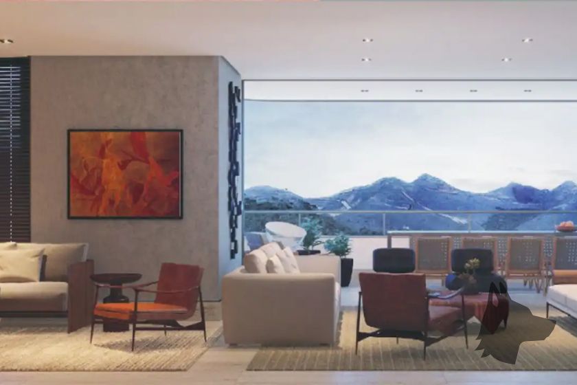 Living do apartamento do Brisa Residencial, em Nova Lima