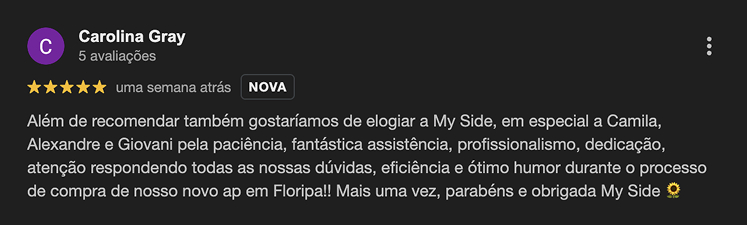Review da MySide no google