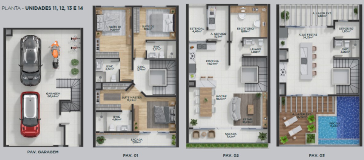 Plantas de 342,22 m² Maríssima 4 Ilhas