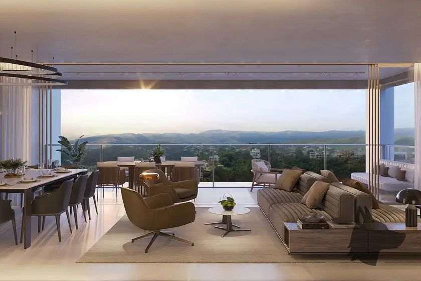 Living do apartamento do Aura 