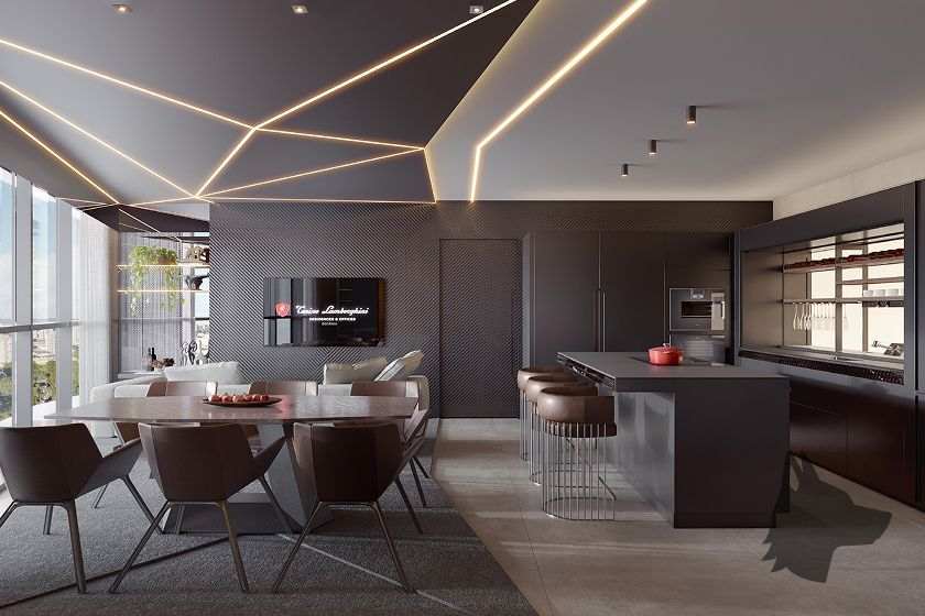 Living do Tonino Lamborghini Residences