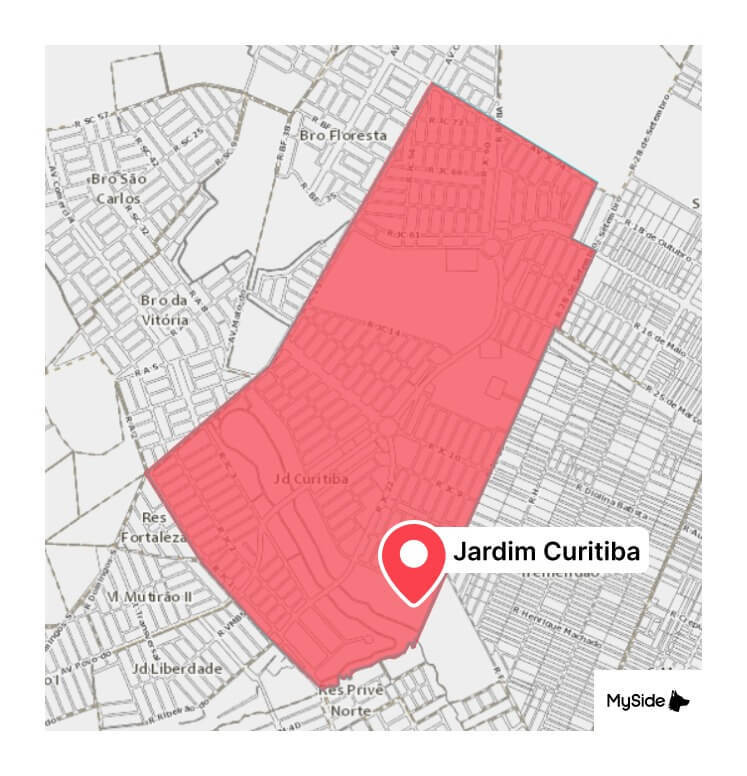 Mapa do Jardim Curitiba em Goiânia