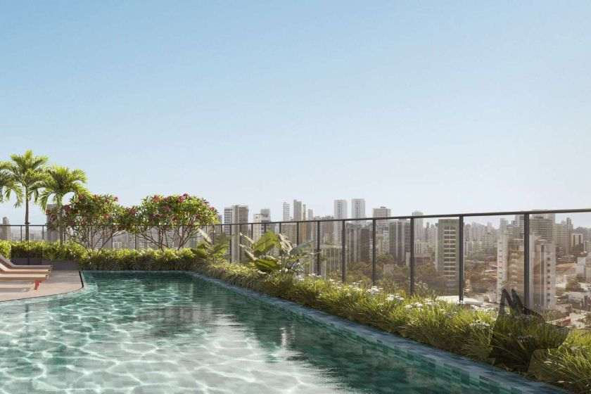 Piscina no rooftop do Opus Zoom Marista