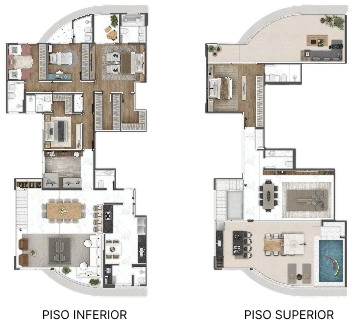 Planta do apartamento de 396 m² do Hyde Park