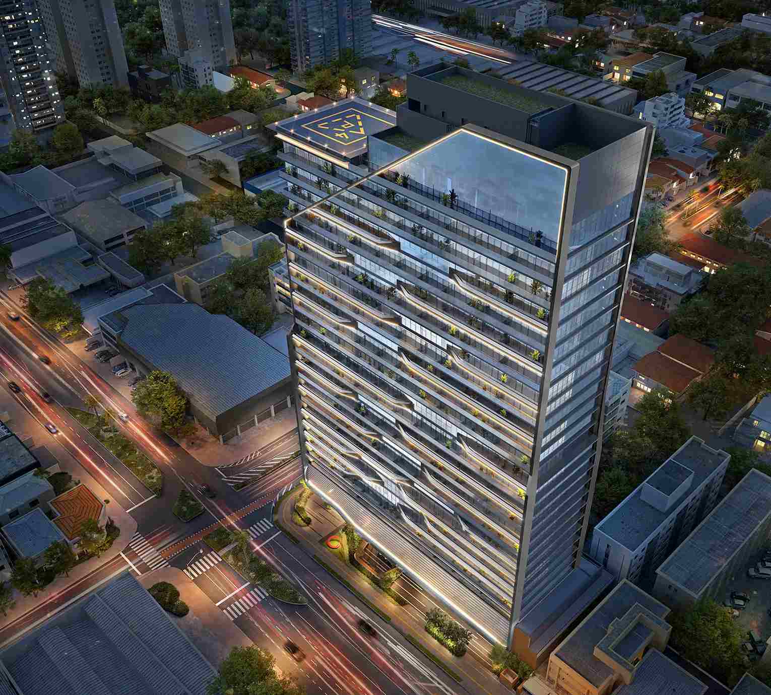 Vista aérea do Infinite Business by Pininfarina