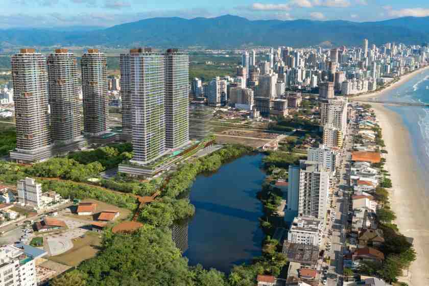 Vista aérea do empreendimento Lagom Perequê em Porto Belo (SC)