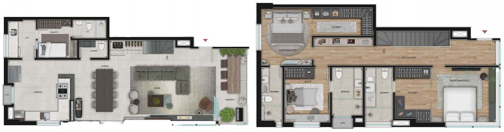 Planta duplex do Aster Lourdes