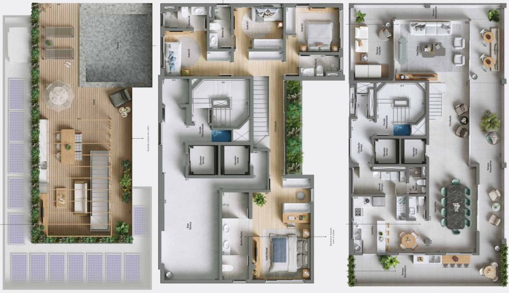 Planta triplex de 387 m² do UnLimited Homes