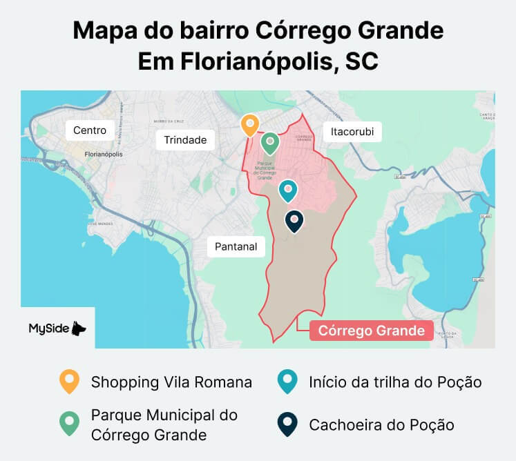 Mapa do bairro Córrego Grande