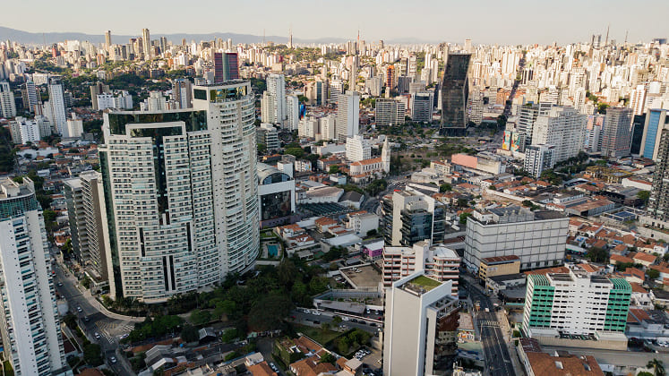 Vista aérea de Pinheiros em São Paulo, SP