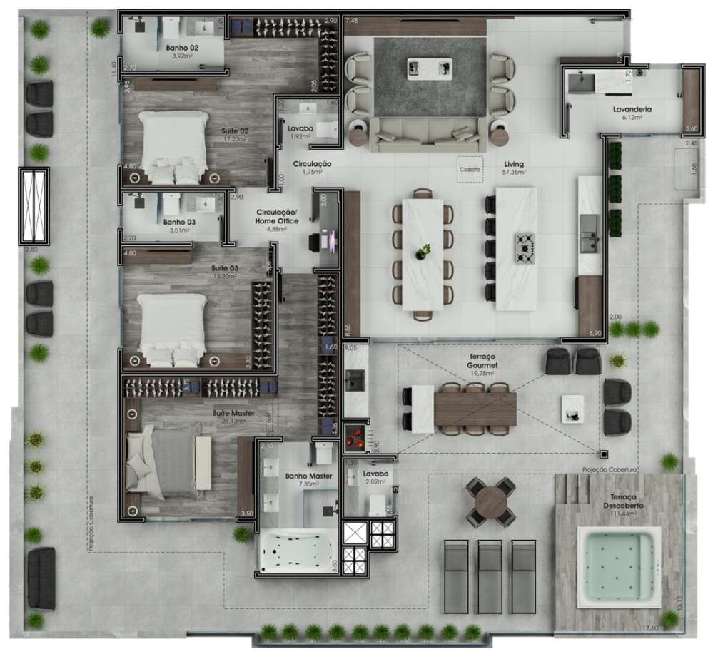 Planta da cobertura do Manhattan