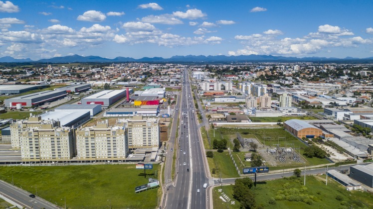 Vista aérea da cidade de Pinhais, PR