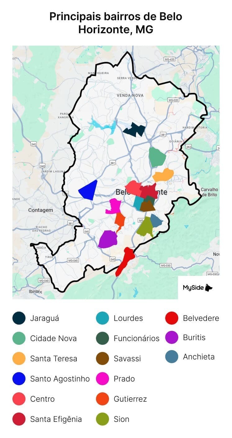 Mapa dos bairros de BH