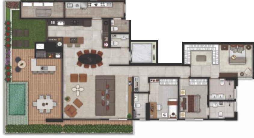 Planta de 244 m² no Casa Brasileira